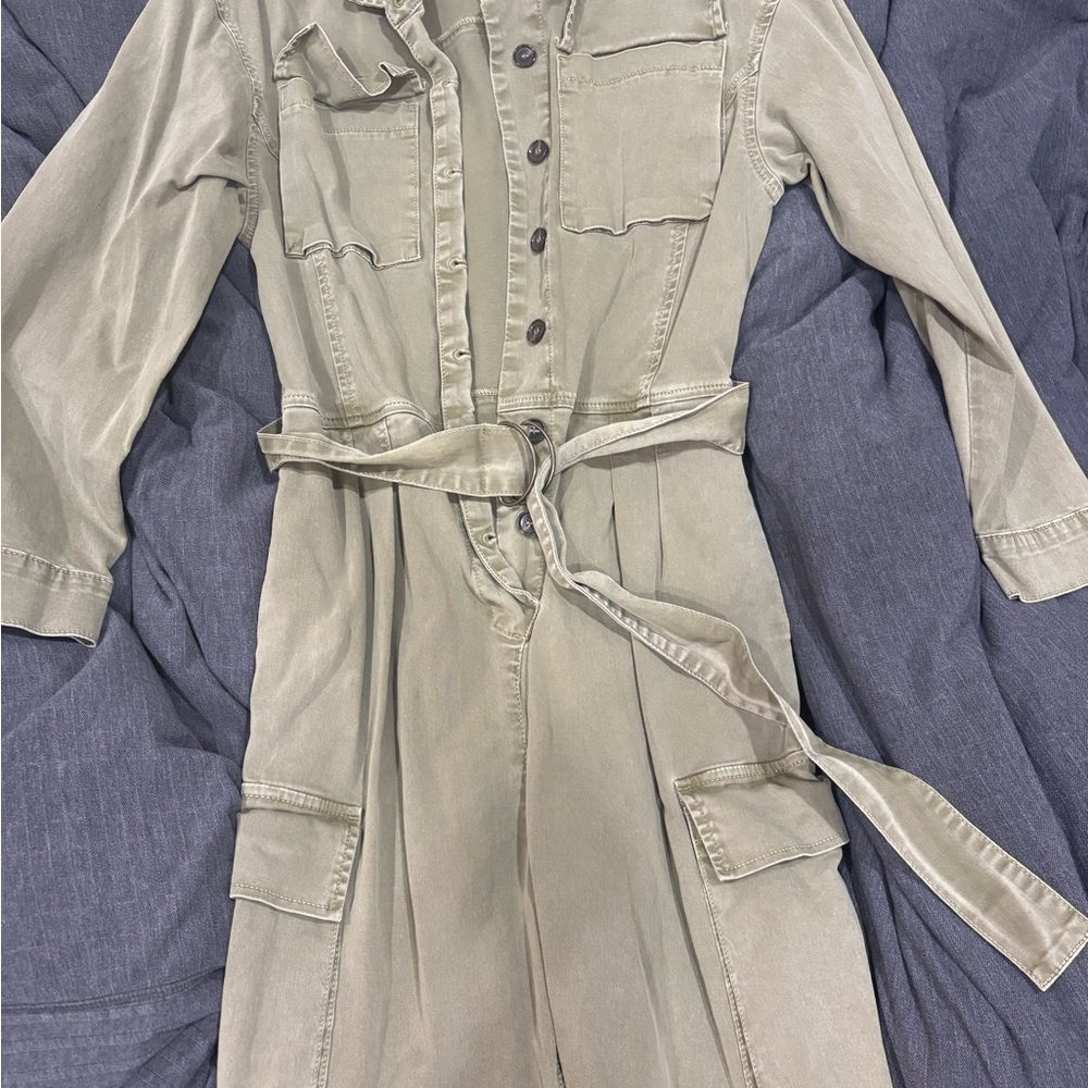 Frame Denim Stylish Olive Green Utility Jumpsuit